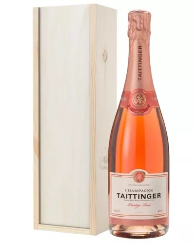 TaittingerRoseChampagneGiftinWoodenBox