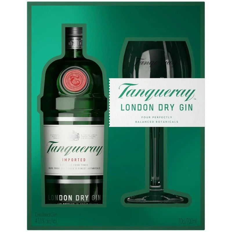 TanquerayLondonDryGinGiftsetwithglass