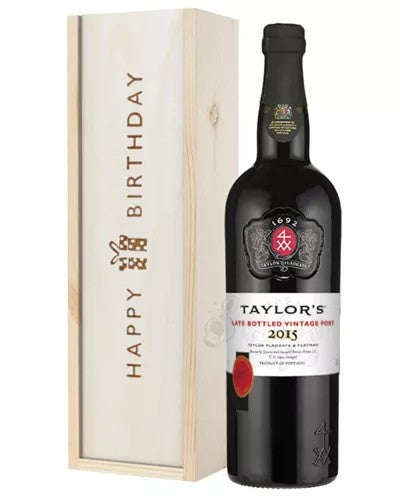 TaylorsLateBottledVintagePortBirthdayGiftInWoodenBox