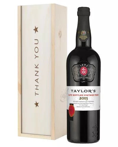 TaylorsLateBottledVintagePortThankYouGiftInWoodenBox
