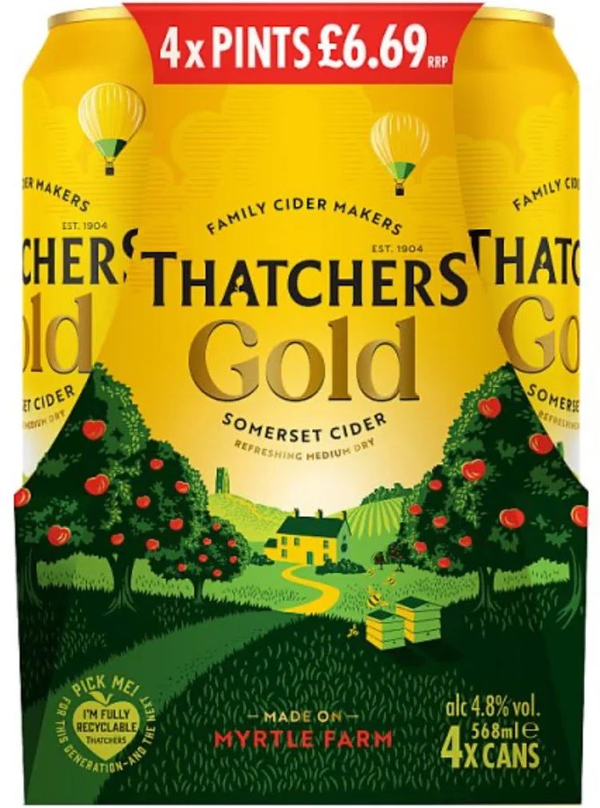 ThatchersGoldSomersetCider24X568MLCansPint