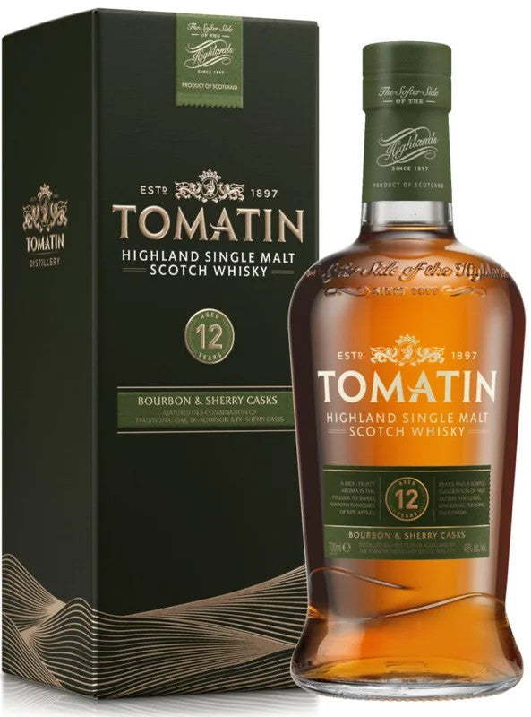 Tomatin12YearsBourbon&SherryCasks70cl.43%