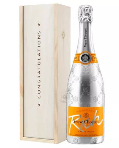 VeuveClicquotRichChampagneCongratulationsGiftInWoodenBox