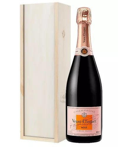 VeuveClicquotRoseChampagneGiftinWoodenBox