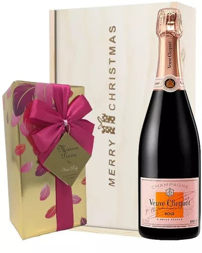 VeuveClicquotRoseChristmasChampagneandChocolatesGiftBox