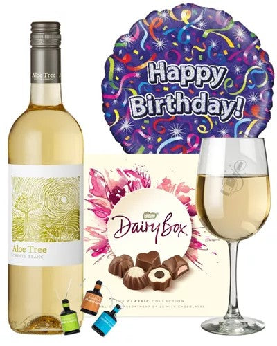 WhiteWineAndChocolatesBirthdayGift