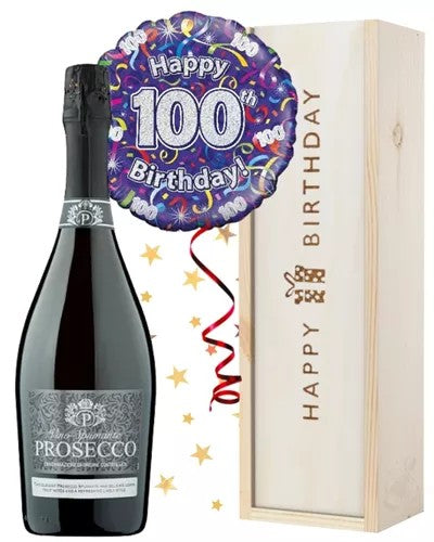 100thBirthdayProseccoandBalloonGift