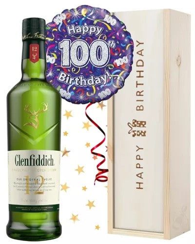 100thBirthdayWhiskyandBalloonGift