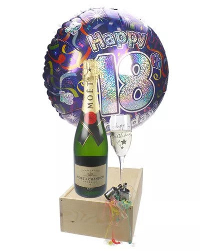 18thBirthdayGift–MoetChampagne–Balloon–Flute