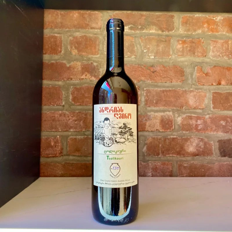 2019AndriaGvinoImeretiTsolikauriDryQvevriUnfilteredAmberWine,Georgia