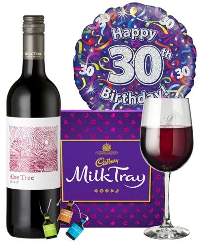 30thBirthdayWineGift–RedWineAndChocolatesGiftSet