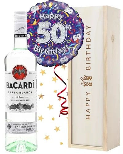 50thBirthdayBacardiRumandBalloonGift