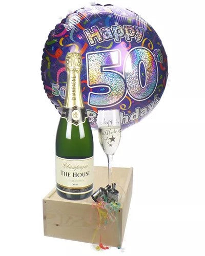 50thBirthdayChampageFluteGift