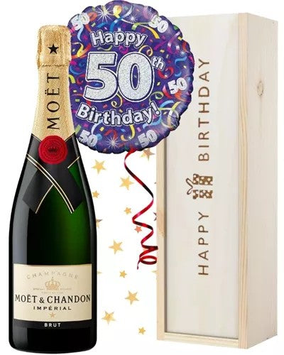 50thBirthdayChampagneandBalloonGift