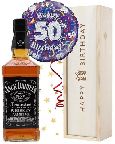 50thBirthdayJackDanielsWhiskeyandBalloonGift