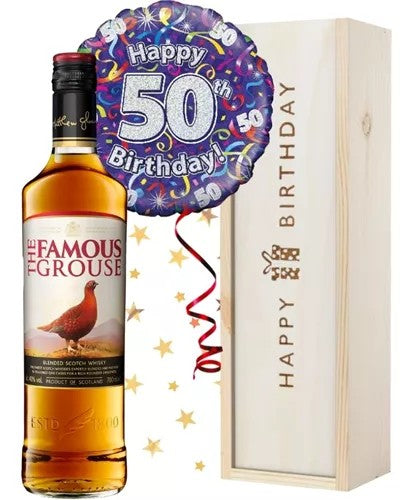 50thBirthdayScotchWhiskyandBalloonGift