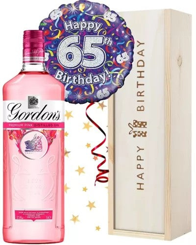 65thBirthdayPinkGinandBalloonGift