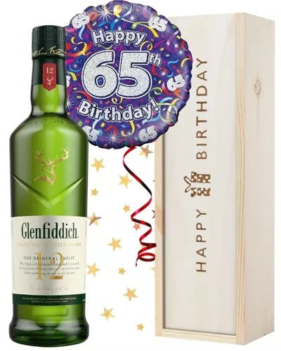 65thBirthdaySingleMaltWhiskyandBalloonGift