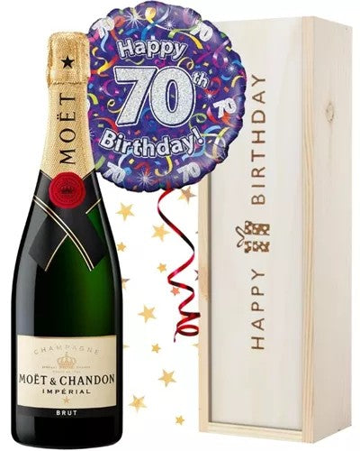 70thBirthdayChampagneandBalloonGift