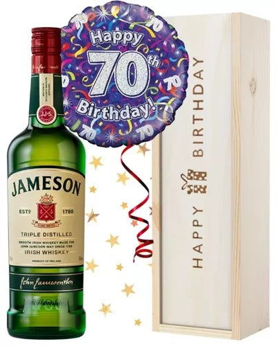 70thBirthdayIrishWhiskeyandBalloonGift