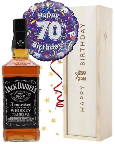 70thBirthdayJackDanielsWhiskeyandBalloonGift
