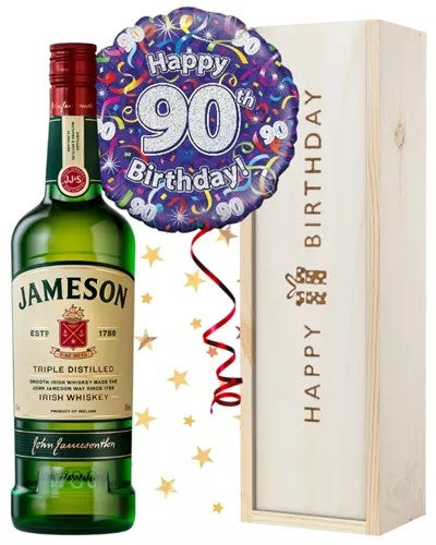 90thBirthdayIrishWhiskeyandBalloonGift