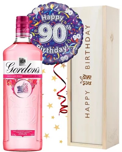 90thBirthdayPinkGinandBalloonGift