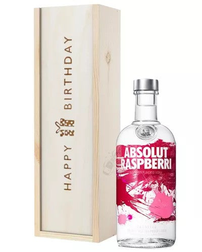 AbsolutRaspberryVodkaBirthdayGiftInWoodenBox