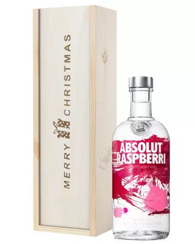 AbsolutRaspberryVodkaChristmasGiftInWoodenBox