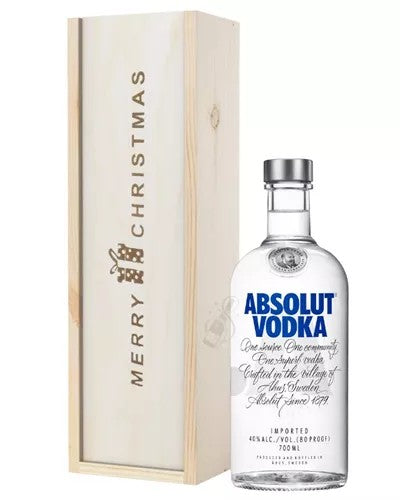 AbsolutVodkaChristmasGiftInWoodenBox