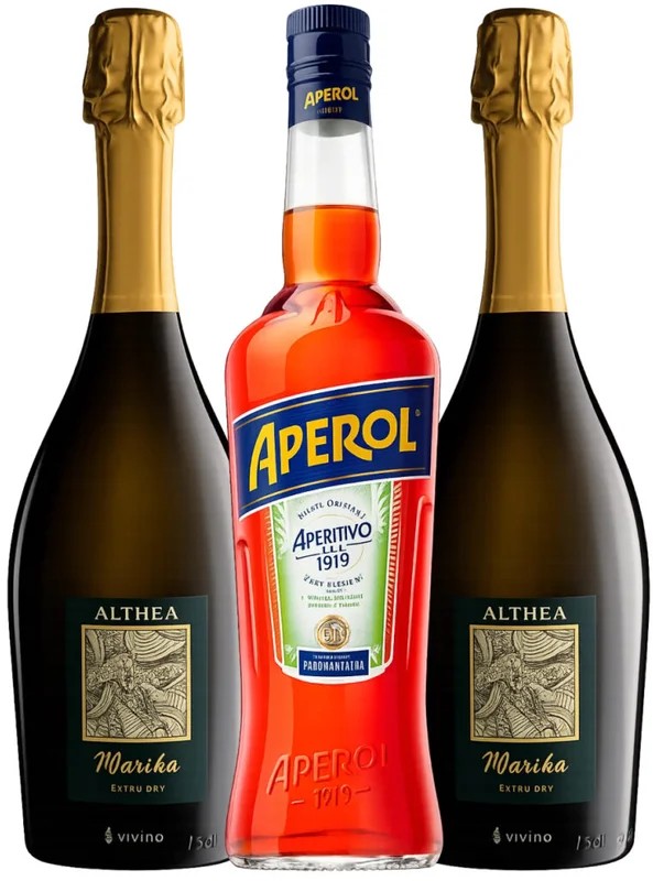 AperolSpritz–Pakketilbud(1×100cl.Aperol+2×75cl.AltheaProsecco)