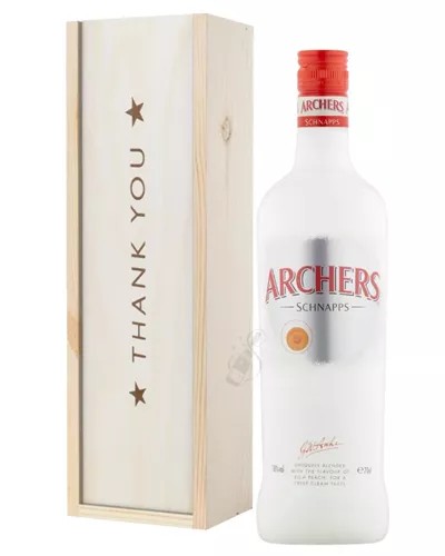 ArchersPeachSchnappsThankYouGiftInWoodenBox