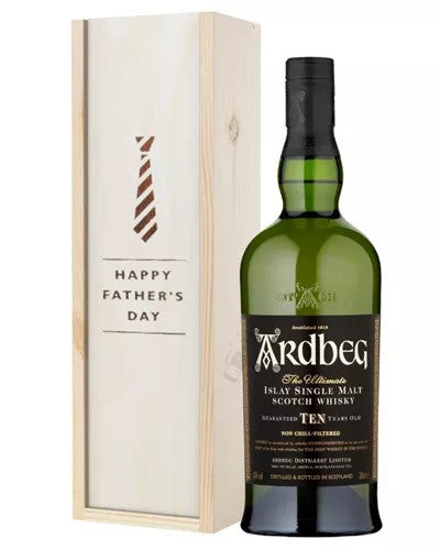 Ardbeg10YearOldSingleMaltWhiskyFathersDayGiftInWoodenBox