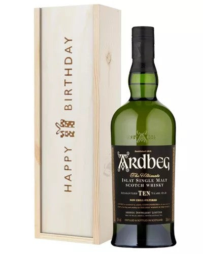 Ardbeg10YearOldSingleMaltWhiskyBirthdayGiftInWoodenBox