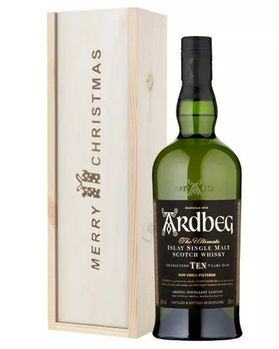Ardbeg10YearOldSingleMaltWhiskyChristmasGiftInWoodenBox