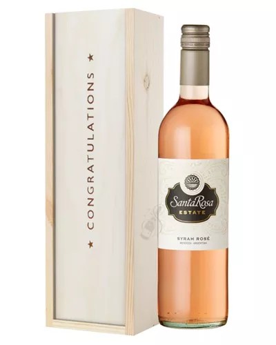 ArgentinianRoseWineCongratulationsGiftInWoodenBox