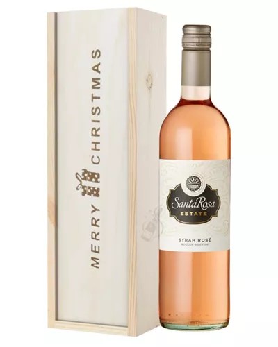ArgentinianRoseWineSingleBottleChristmasGiftInWoodenBox