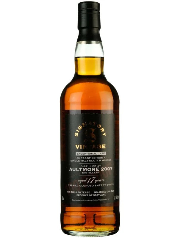 Aultmore17YExceptionalCask100ProofEditionSignatoryVintage2007/202470cl.57,1%