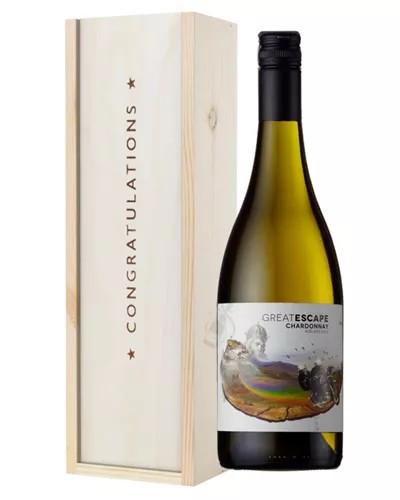 AustralianChardonnayWhiteWineCongratulationsGiftInWoodenBox