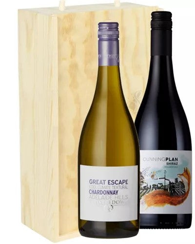 AustralianMixedTwoBottleWineGiftinWoodenBox