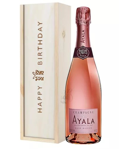 AyalaRoseChampagneBirthdayGiftInWoodenBox