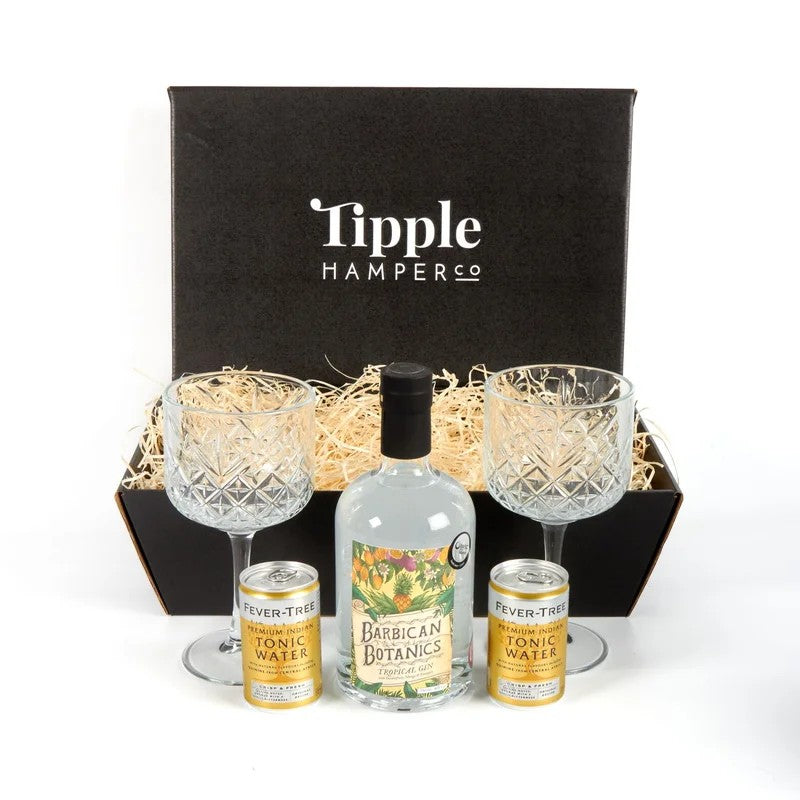 BarbicanBotanicsTropicalGin,TonicandVintageGinGlassesHamper