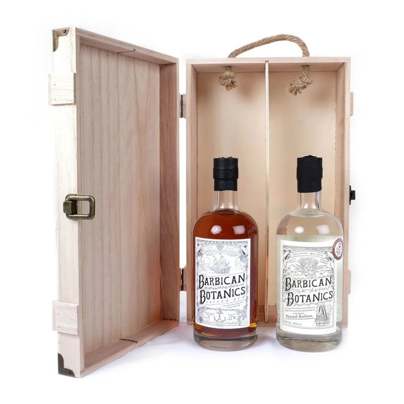 BarbicanBotanicsWoodenGiftBoxSet–45%ABV