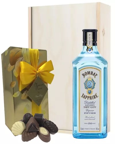 BombayGinAndChocolatesGiftSetinWoodenBox