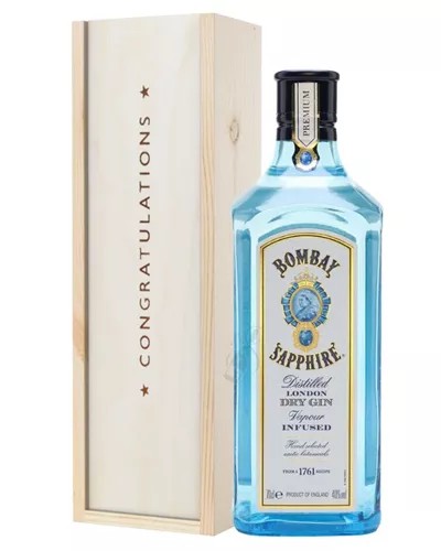 BombaySapphireGinCongratulationsGiftInWoodenBox