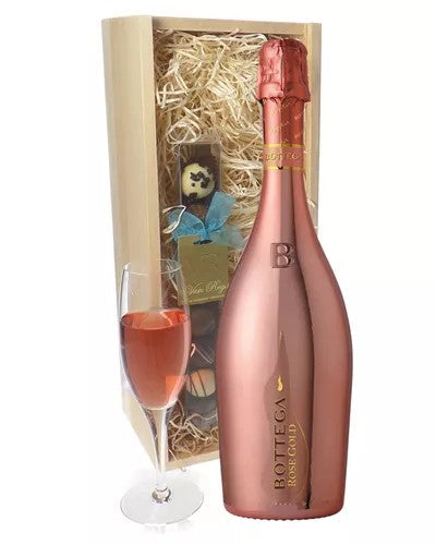BoteggaRoseGoldProseccoAndChocolatesGift