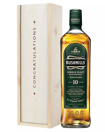 Bushmills10SingleMaltWhiskeyBirthdayGiftInWoodenBox