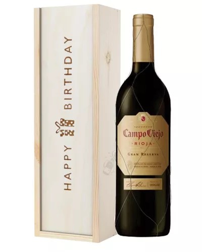 CampoViejoGranReservaRedWineBirthdayGiftInWoodenBox