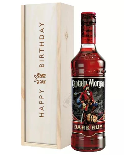 CaptainMorganRumBirthdayGiftInWoodenBox