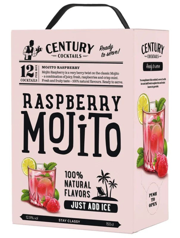 CenturyCocktails–RaspberryMojitoBIB150cl.12,5%